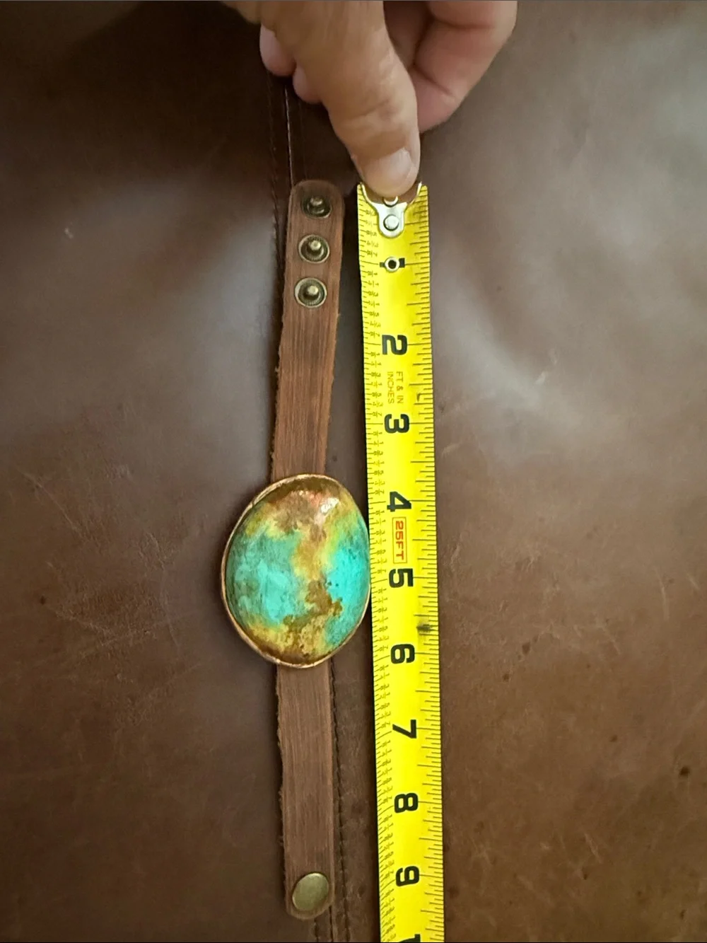 NEW Sookie Sookie Large Handcrafted Faux Turquoise leather Bracelet. OS